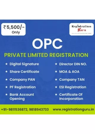 OPC Registration in India.