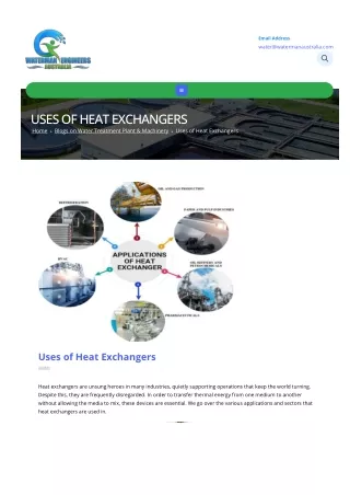 HEAT EXCHANGER APPLICATIONS