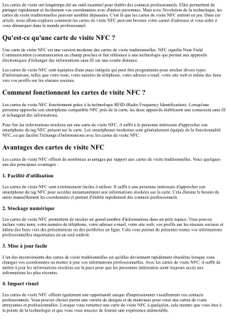Boostez votre carnet d'adresses avec les cartes de visite NFC