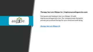 Therapy San Luis Obispo Ca Aspirecounselingservice.com