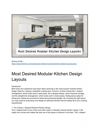Most Desired Modular Kitchen Design Layouts