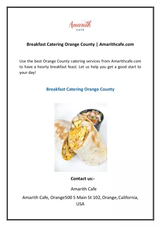 Breakfast Catering Orange County  Amarithcafe