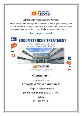 Affordable Knee Surgery Abroad