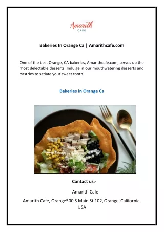 Bakeries In Orange Ca  Amarithcafe