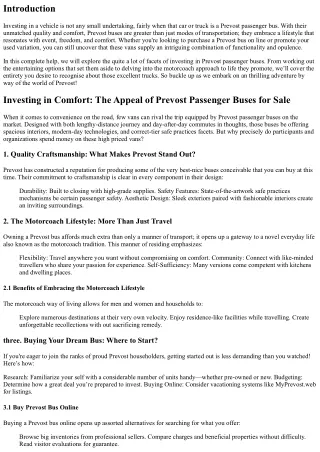 Investing in Comfort: The Appeal of Prevost Passenger Buses for Sale