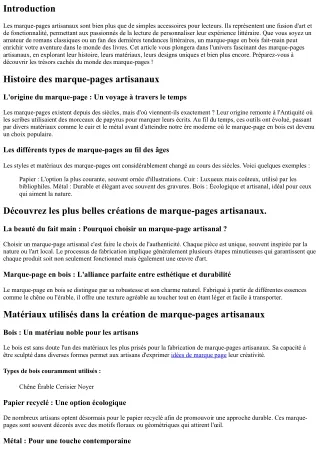 “Découvrez les plus belles créations de marque-pages artisanaux.”