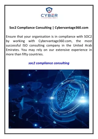 Soc2 Compliance Consulting  Cybervantage360.com