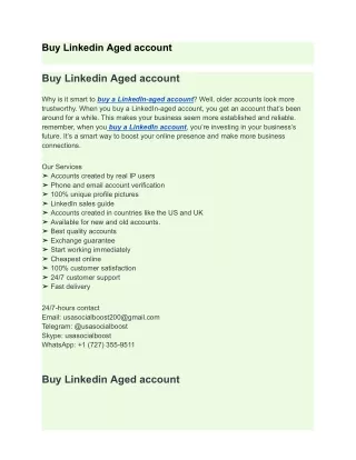 Buy Linkedin Aged account