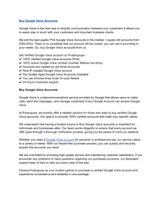 Buy Google Voice Accounts