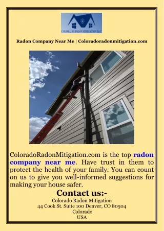 Radon Company Near Me  Coloradoradonmitigation.com