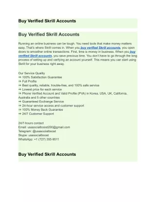 Buy Verified Skrill Accounts
