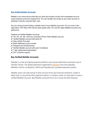 Buy Verified Neteller Accounts