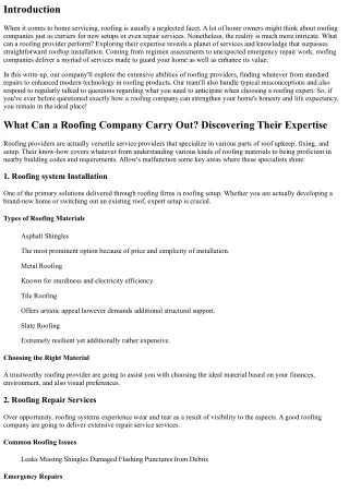 What Can a Roofing Business Perform? Discovering Their Competence