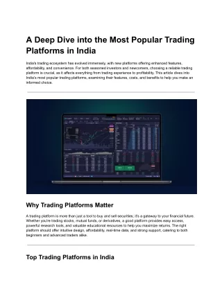 A Deep Dive into the Most Popular Trading Platforms in India