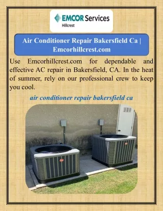 Air Conditioner Repair Bakersfield Ca   Emcorhillcrest.com