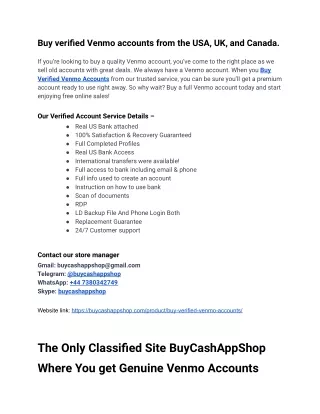 All Buy Verified Venmo Accounts In Website
