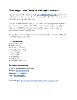 All Buy Verified PayPal Accounts In Website