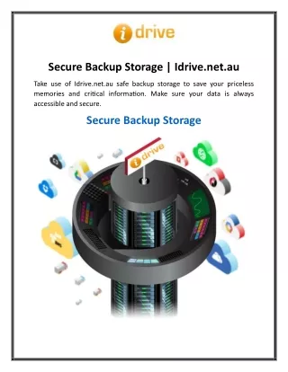 Secure Backup Storage | Idrive.net.au