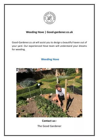 Weeding Hove Good-gardener.co.uk