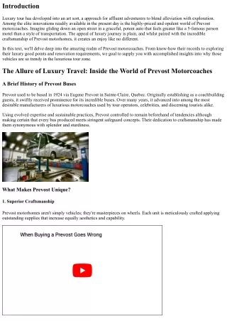 The Allure of Luxury Travel: Inside the World of Prevost Motorcoaches