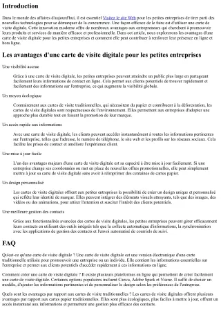 Les avantages d'une carte de visite digitale pour les petites entreprises