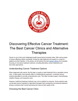 Ayurvedic cancer treatment