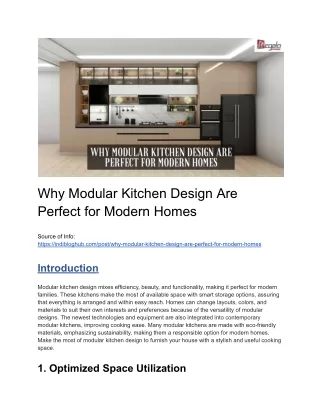 Why Modular Kitchen Design Are Perfect for Modern Homes