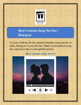 Best Custom Song Service | Raaag.in