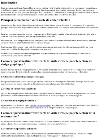 Comment personnaliser votre carte de visite virtuelle en fonction de votre secte