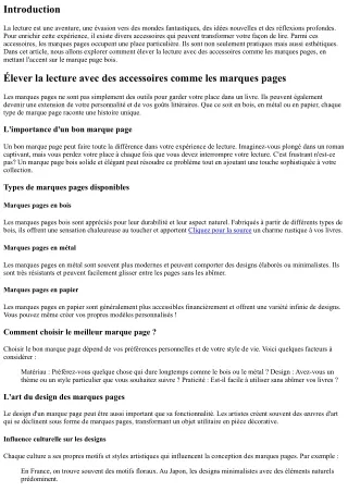 “Élever la lecture avec des accessoires comme les marques pages”