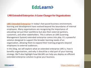 LMS Extended Enterprise A Game Changer for Organizations