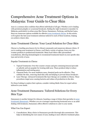 best acne treatment kuchai lama