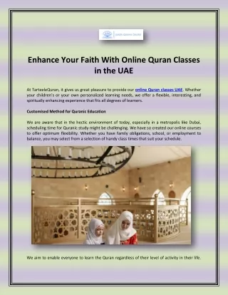 Enhance Your Faith With Online Quran Classes in the UAE