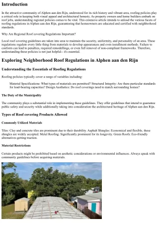 Checking Out Local Roof Laws in Alphen aan den Rijn