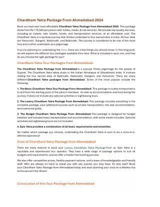 Chardham Yatra Package From Ahmedabad 2024