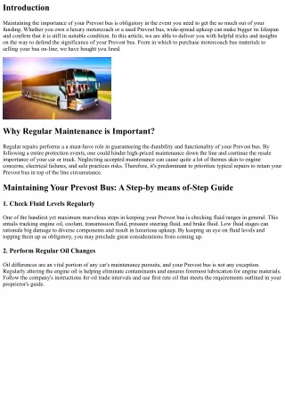 Maintain the Value of Your Prevost Bus: Tips for Regular Maintenance