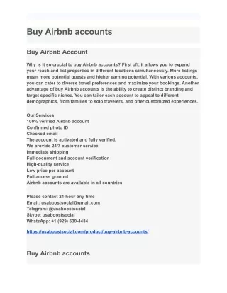 Buy Airbnb accounts