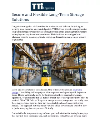 long-term storage