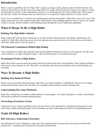 Transform your gambling approach today with High Roller Secrets