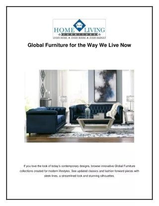 Global Furniture for the Way We Live Now