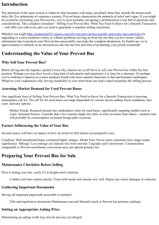 Selling Your Prevost Bus: What You Need to Know for a Smooth Transaction