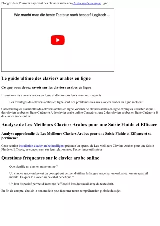 Les Meilleurs Claviers Arabes en Ligne pour une Saisie Fluide et Efficace