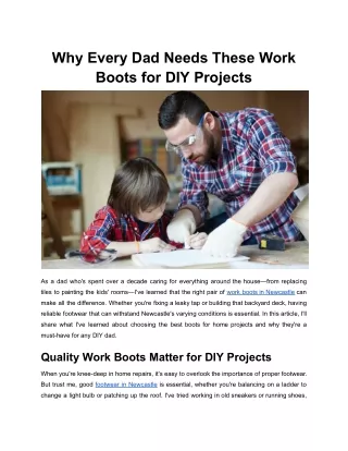 Why Every Dad Needs These Work Boots for DIY Projects