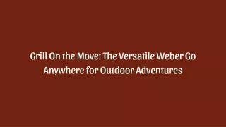Grill On the Move The Versatile Weber Go Anywhere for Outdoor Adventures