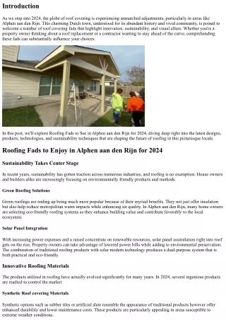 Roof Patterns to View in Alphen aan den Rijn for 2024