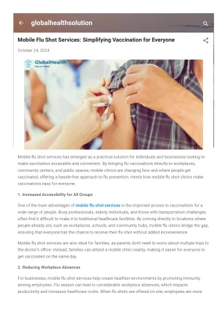 Mobile Flu Shot Services Simplifying Vaccination for Everyone