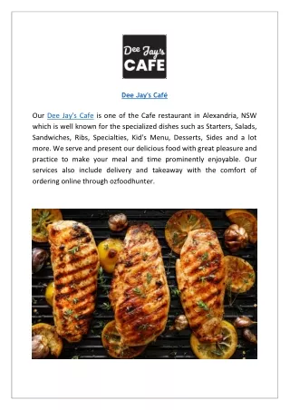 Explore & Enjoy Dee Jay's Cafe Menu in Alexandria Today