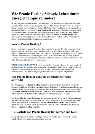 Wie Pranic Healing Schweiz Leben durch Energietherapie verändert