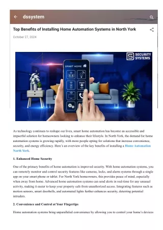 Top Benefits of Installing Home Automation Systems in North York