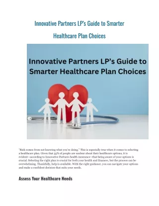 Flexible Health Insurance Options by Innovative Partners LP